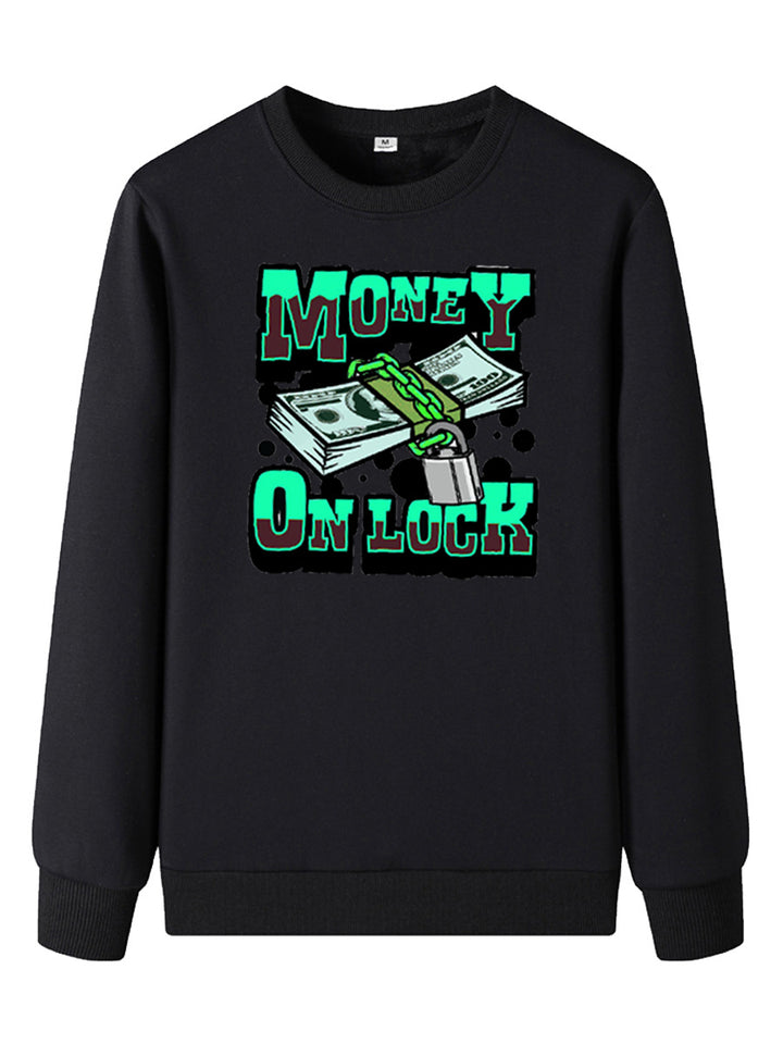 Damen lässiger Pullover mit kreativem Geldmotiv Drune