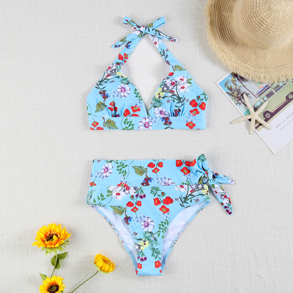 Damen Bikini-Set mit verspieltem Haltertop und hochgeschnittenem Höschen Drune