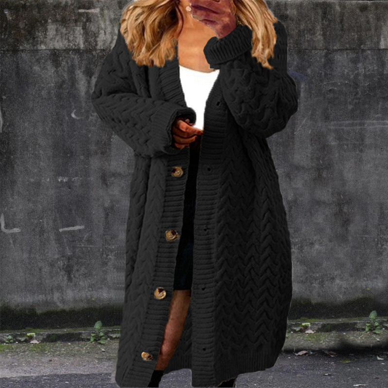 Damen Grobstrick-Cardigan mit eleganten Knopfdetails und strukturiertem Design Drune