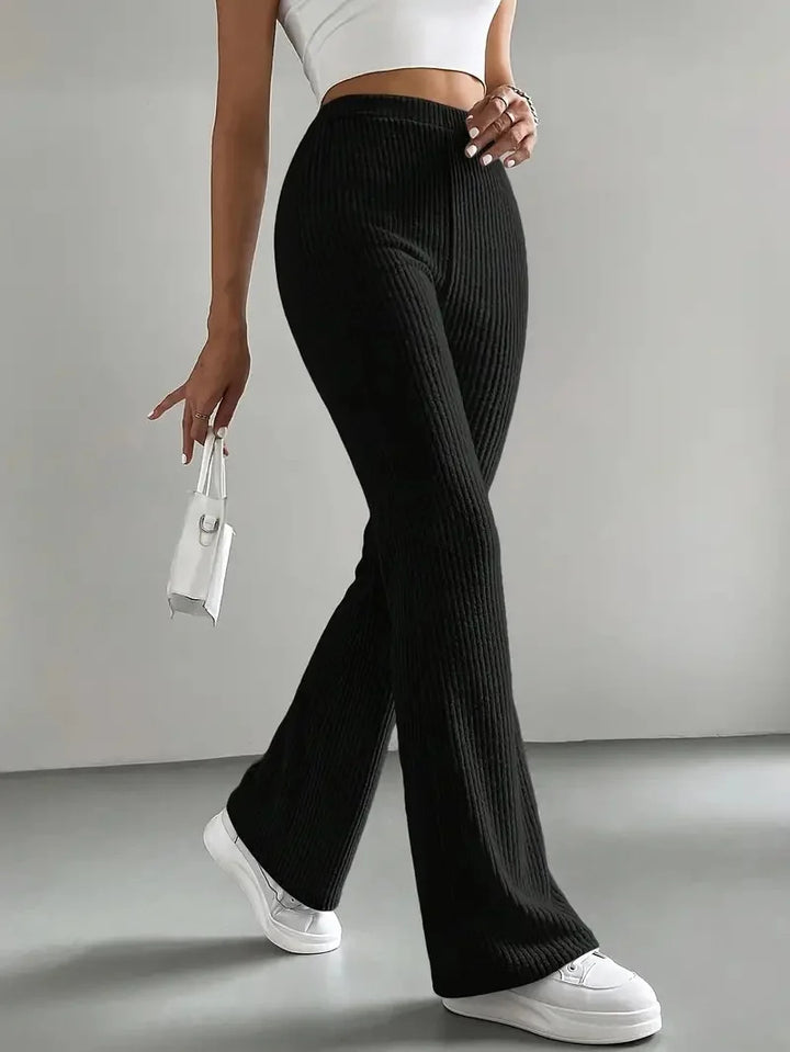 Damen Wide-Leg Ribbed-Hose Drune