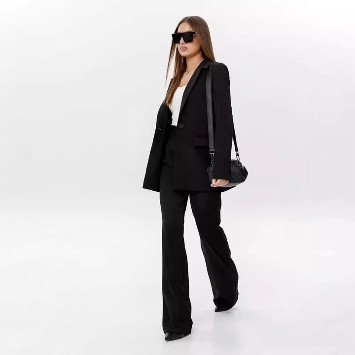 Damen Blazer und High-Waist Hose Set