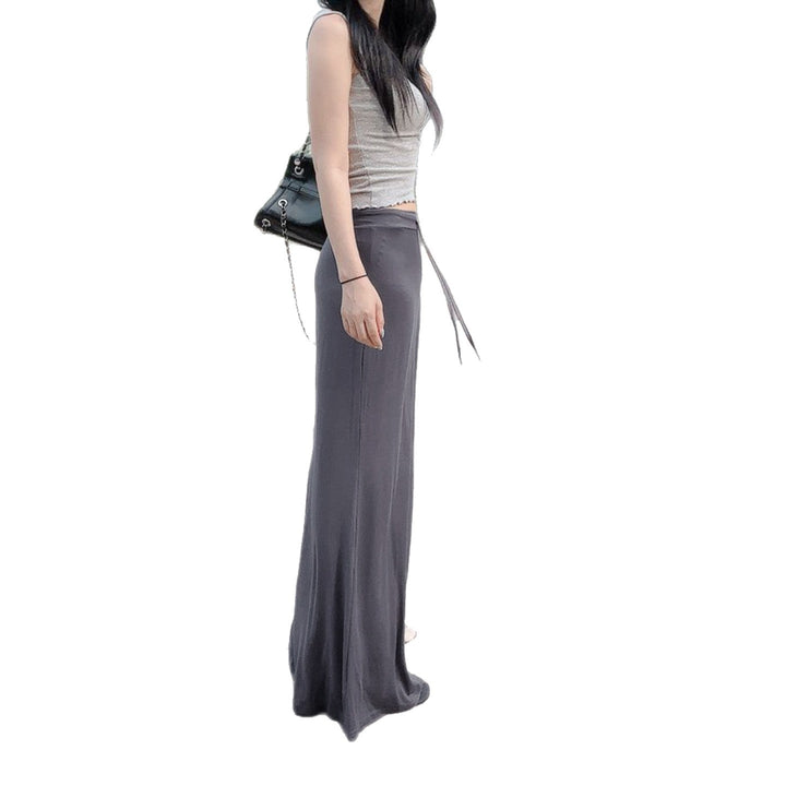 Damen Maxi-Rock mit fließendem Saum und verstellbarem Bindegürtel Drune