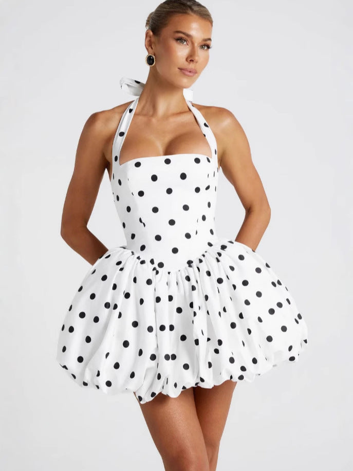 Damen Ballonkleid mit Schnittführung und großzügigem Ausschnitt Drune