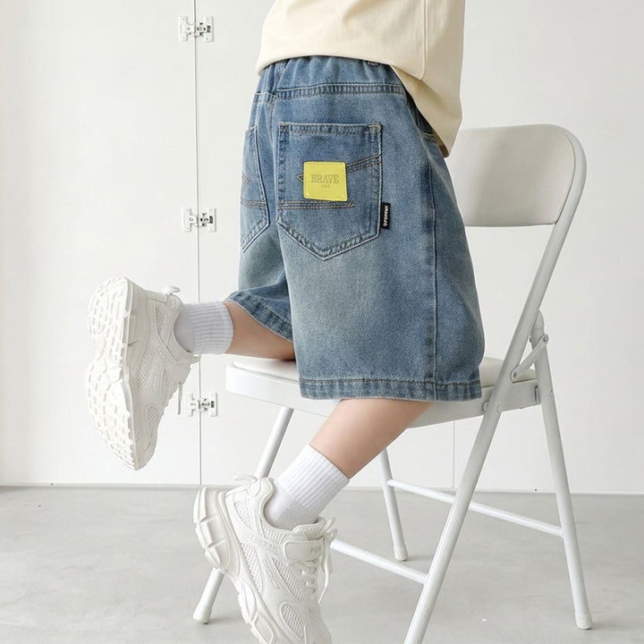 Jungen lässige Denim-Shorts mit komfortablem elastischem Bund und praktischen Taschen Drune