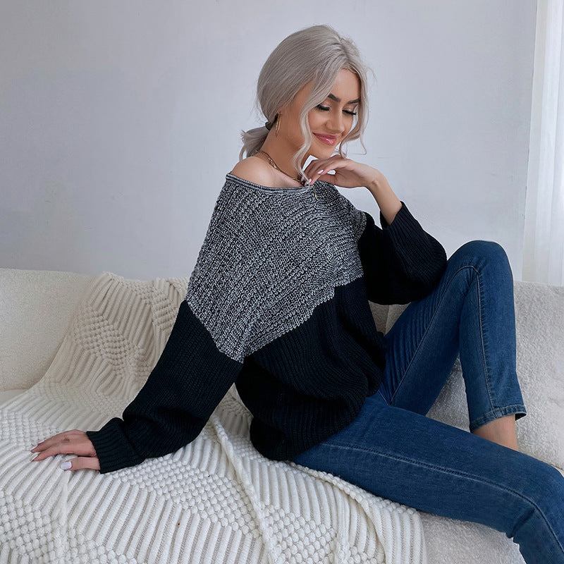 Damen modischer Oversized Pullover mit strukturiertem Muster und lässigem Schnitt Drune