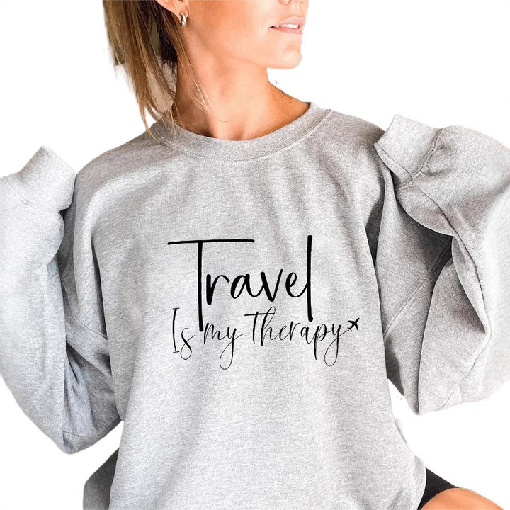 Damen Sweatshirt mit Statementaufschrift und Puffärmeln Drune