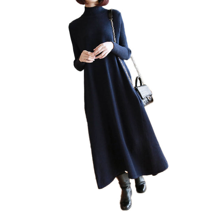 Damen Strickkleid mit elegantem Rollkragen und angesagtem A-Linien-Schnitt Drune