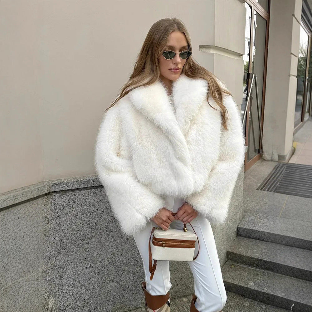Damen Oversized Kunstfelljacke Drune