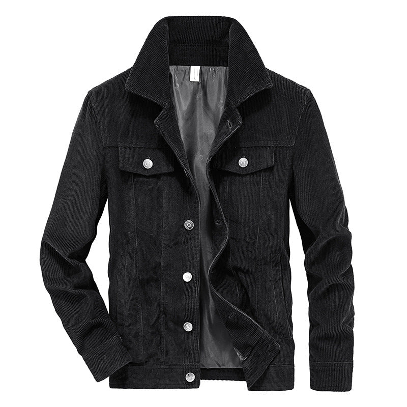 Drune | Lässig Langärmelig Kordjacke mit Knöpfen