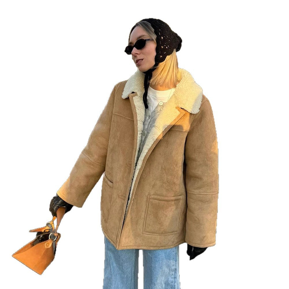 Damen Oversized Kunstfelljacke im lässigen Schnitt Drune