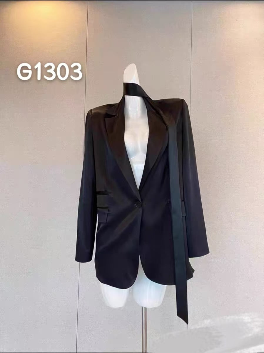 Damen Elegante Corsage-Bluse mit transparenten Ärmeln Drune