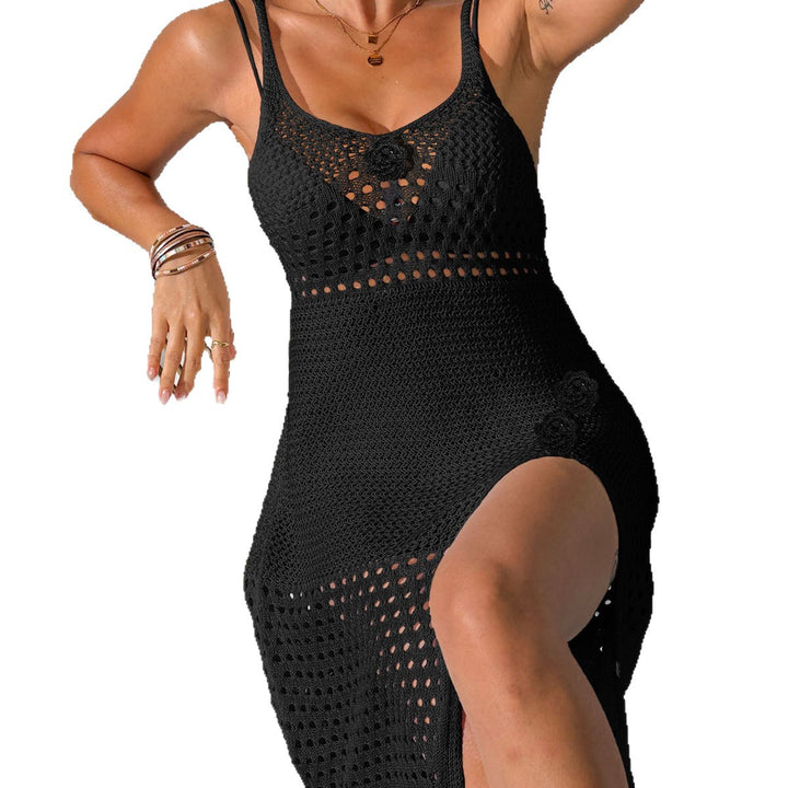 Damen gehäkeltes Strandkleid mit seitlichem Schlitz Drune