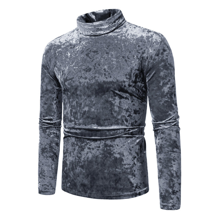 Herren eleganter Rollkragenpullover aus luxuriösem Samtstoff Drune