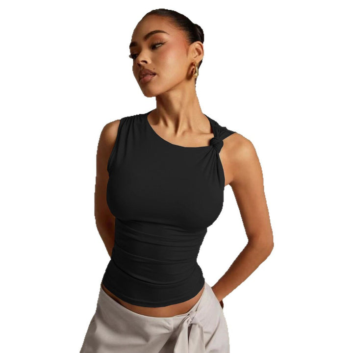 Damen Elegantes Tanktop mit asymmetrischem Design und raffinierten Knotelementen Drune