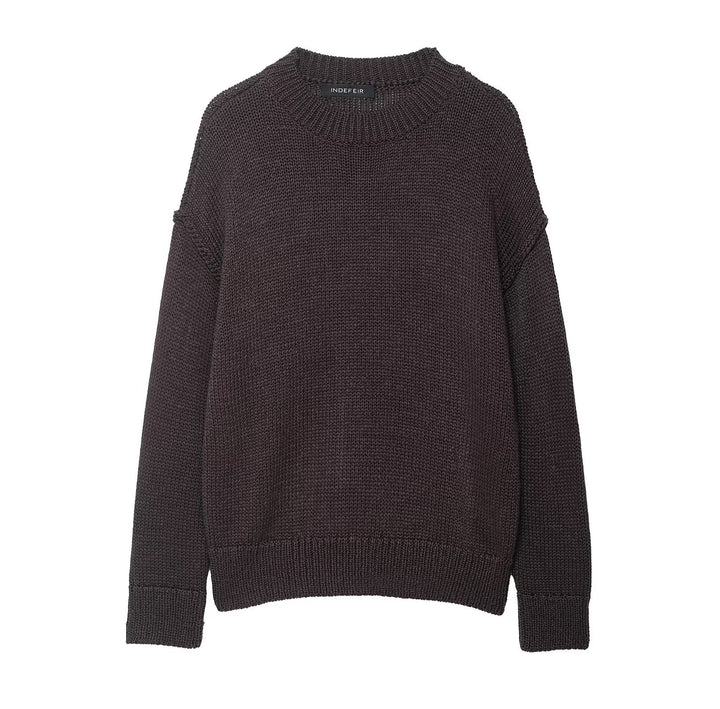 Damen bequemer Strickpullover mit Rundhalsausschnitt und lässigem Schnitt Drune
