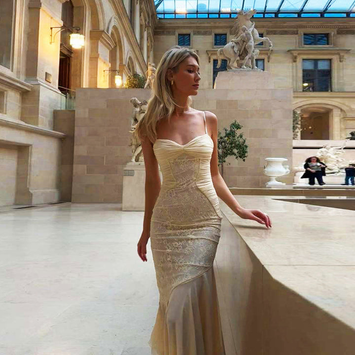 Damen Elegantes Wickelkleid mit Raffungen und asymmetrischem Rock Drune