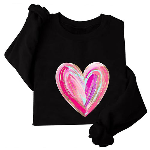 Damen Sweatshirt mit kreativem Herzdesign Drune