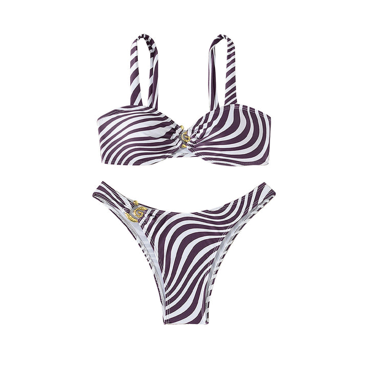 Damen Bikini mit elegantem Bustier-Design und seitlichem Bindedetail Drune