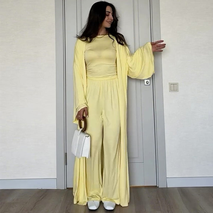 Damen eleganter Maxikleid mit voluminösen Ärmeln Drune