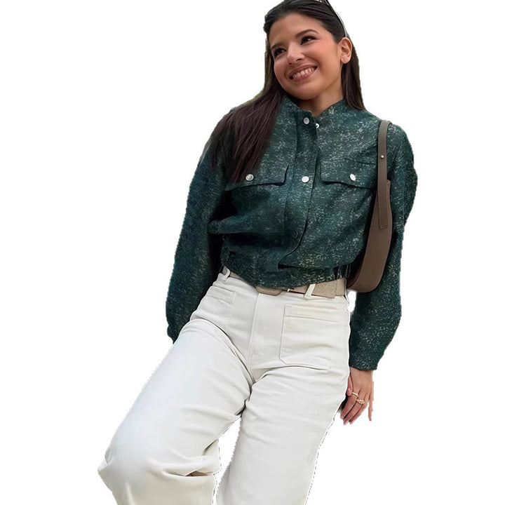 Damen Lässige Oversized-Jacke mit Knopfverschluss Drune