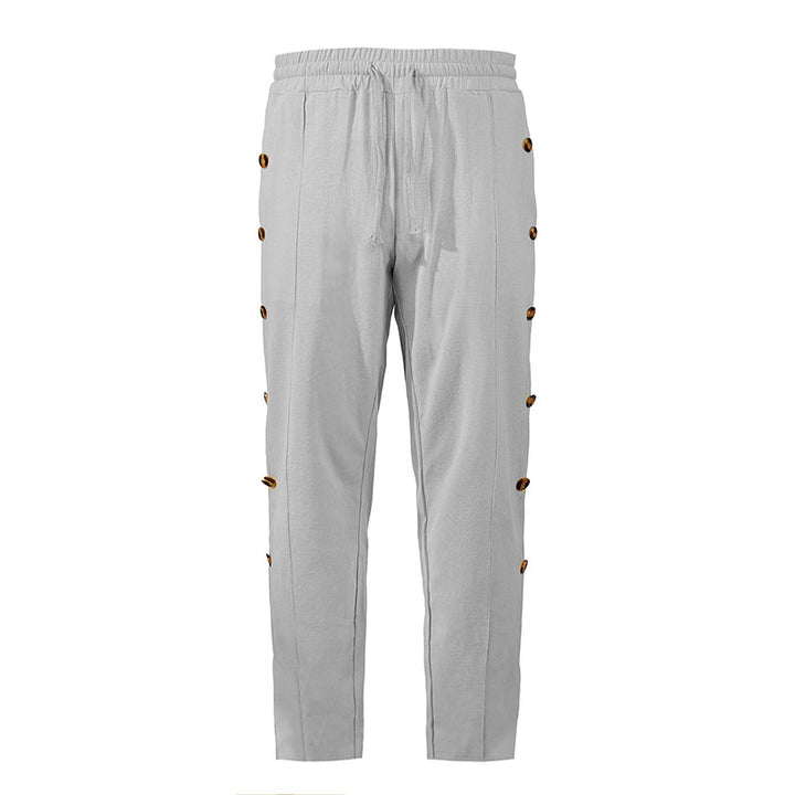 Herren modische Designerhose mit Knopfleiste und verstellbarem Bund Drune