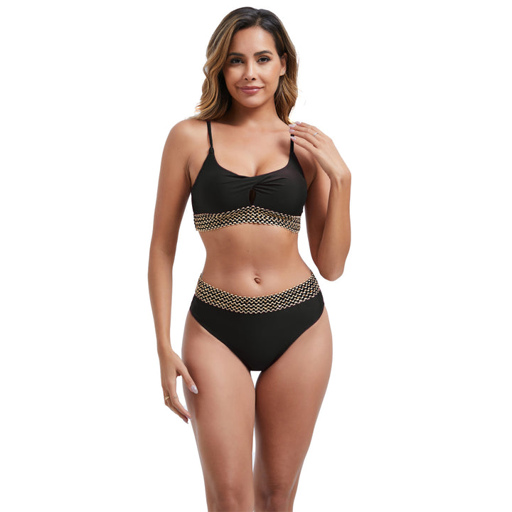 Damen Hochtailliertes Bikini-Set mit modischen Akzentdetails Drune