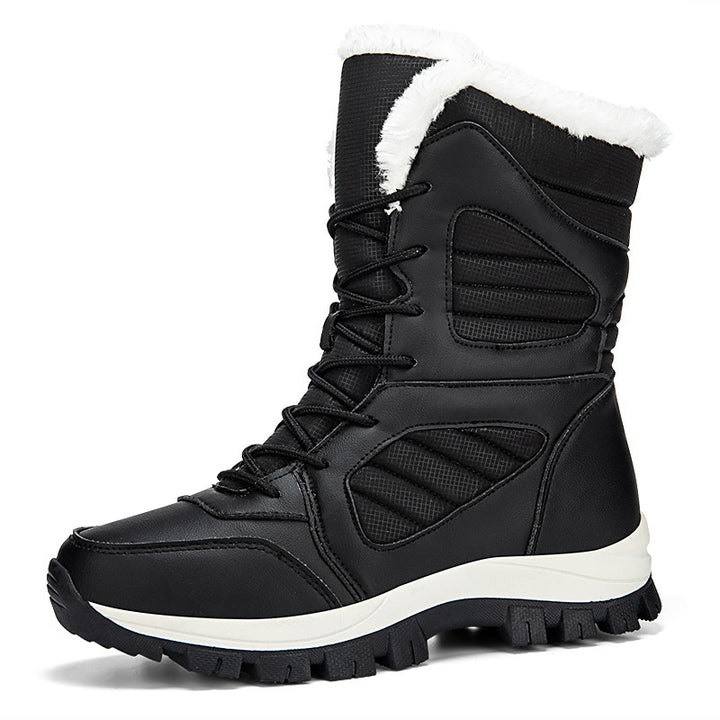 Damen Warm gefütterte Winterstiefel mit rutschfester Gummisohle Drune