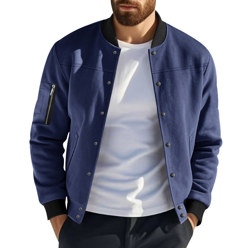 Herren modische Collegejacke mit praktischen Reißverschlusstaschen und elastischen Bündchen Drune