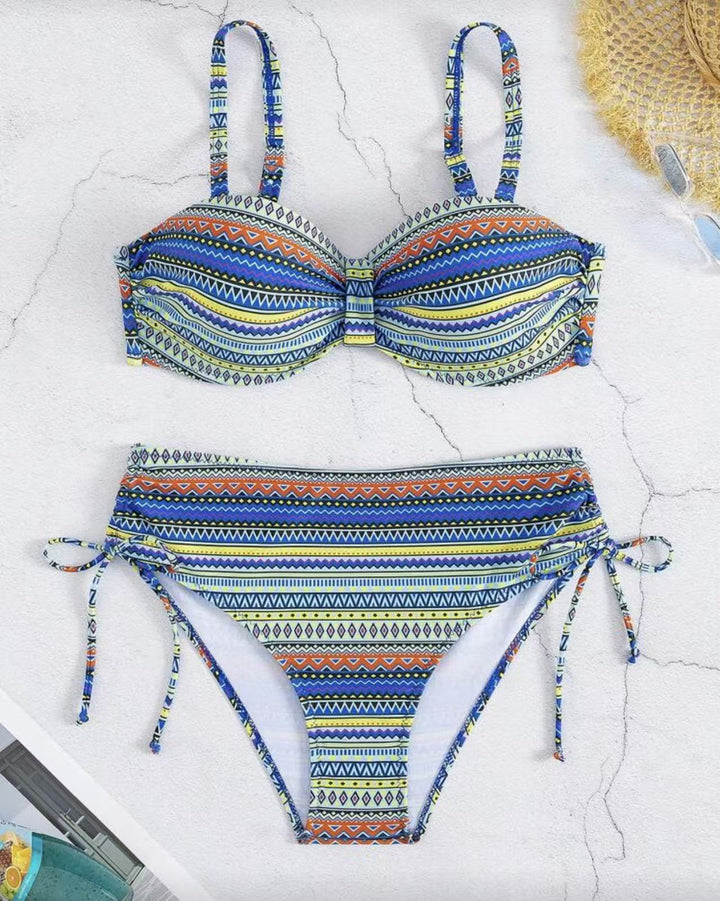 Damen Bikini-Set mit modischem Wickel-Detail und anpassbarem Bund Drune