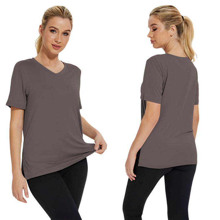 Damen Funktionales V-Ausschnitt Sportshirt mit atmungsaktiver Technologie Drune