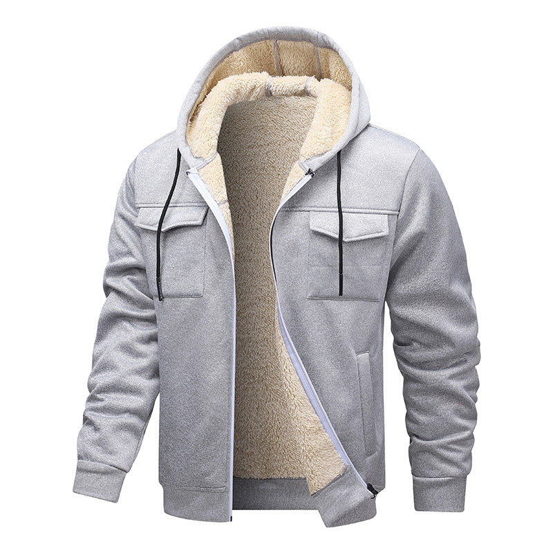 Herren gefütterte Kapuzenjacke im sportlichen Design mit praktischen Taschen Drune