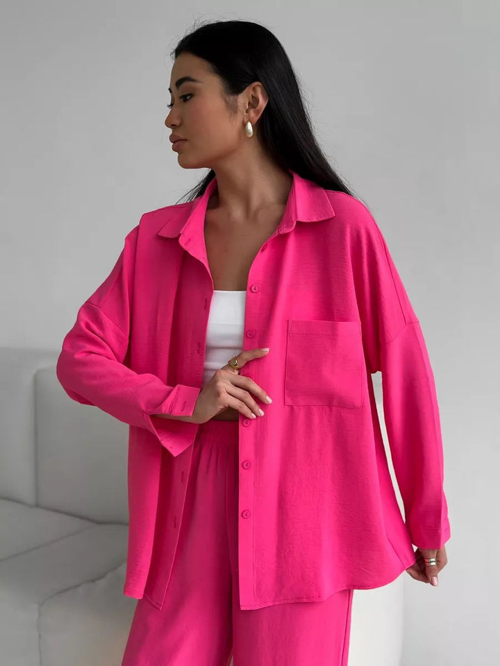 Damen Trendige Hemdbluse mit lockerer Passform Drune