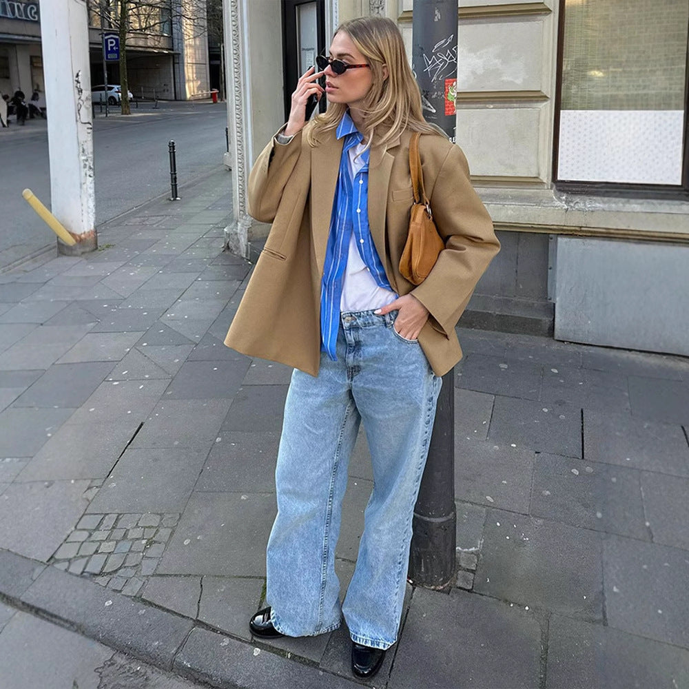 Damen oversized Blazerjacke mit modernem Schnitt Drune