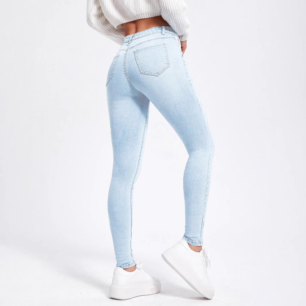 Damen Slim Fit Jeans mit hohem Taillenschnitt und figurformendem Stretch Drune