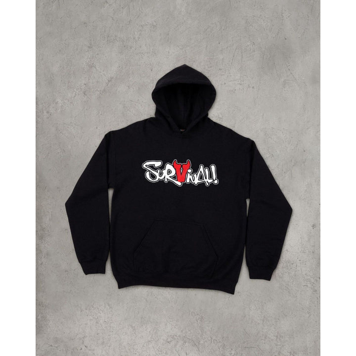 Unisex nan Kapuzensweatshirt mit Used-Frontdruck und Kängurutasche Drune