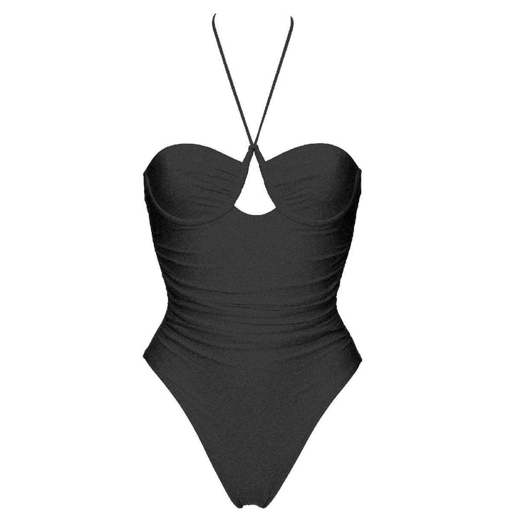 Damen Einteiliger Badeanzug mit elegantem Cut-Out und Raffungen Drune