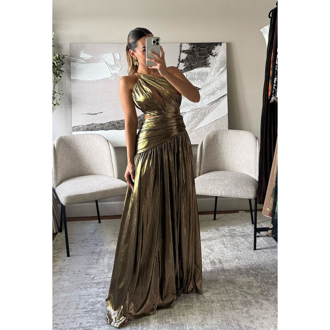 Damen Glamouröses Wickelkleid mit einer asymmetrischen Silhouette und eleganten Cut-Outs Drune