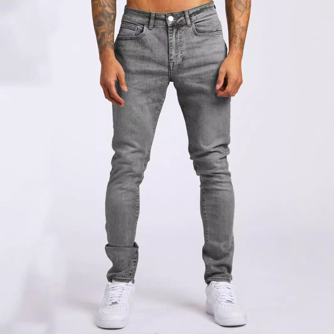 Herren Slim Fit Jeans im authentischen Used-Look Drune