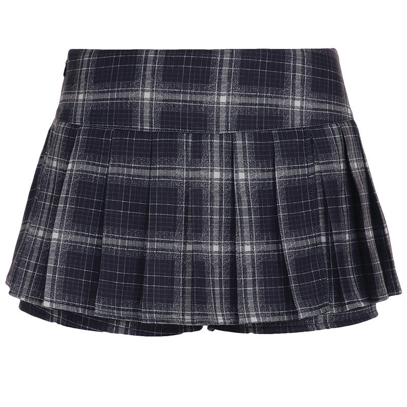Damen Minirock mit dekorativen Knopfdetails und senkrechten Streifen Drune