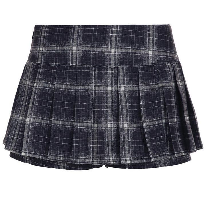 Damen Minirock mit dekorativen Knopfdetails und senkrechten Streifen Drune