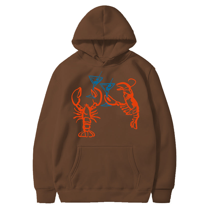 Damen Kapuzenpullover mit rauflustigem Hummer-Motiv Drune