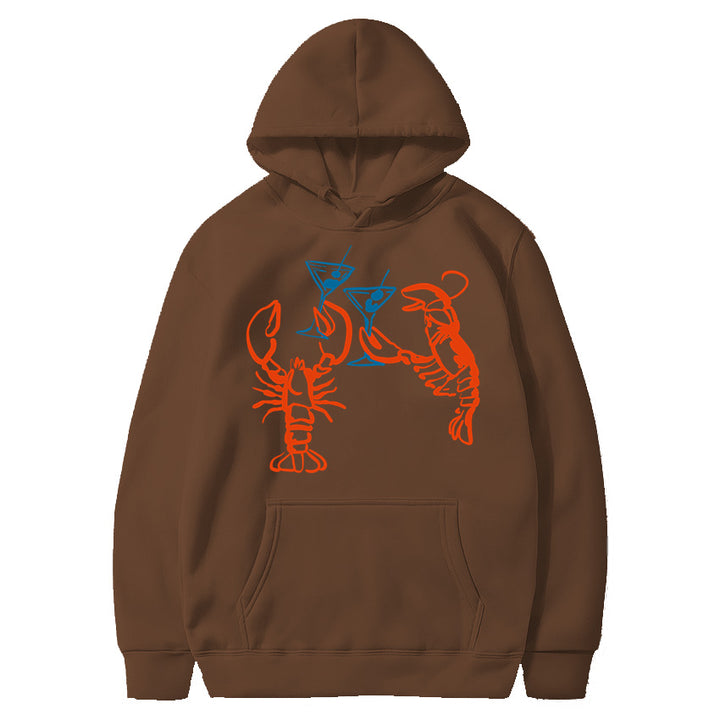 Damen Kapuzenpullover mit rauflustigem Hummer-Motiv Drune