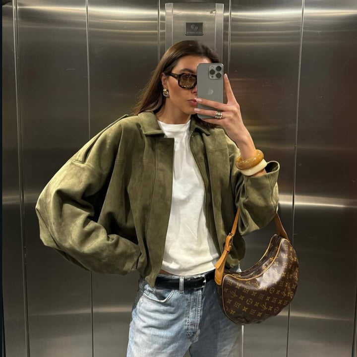 Damen Suede Bikerjacke Drune