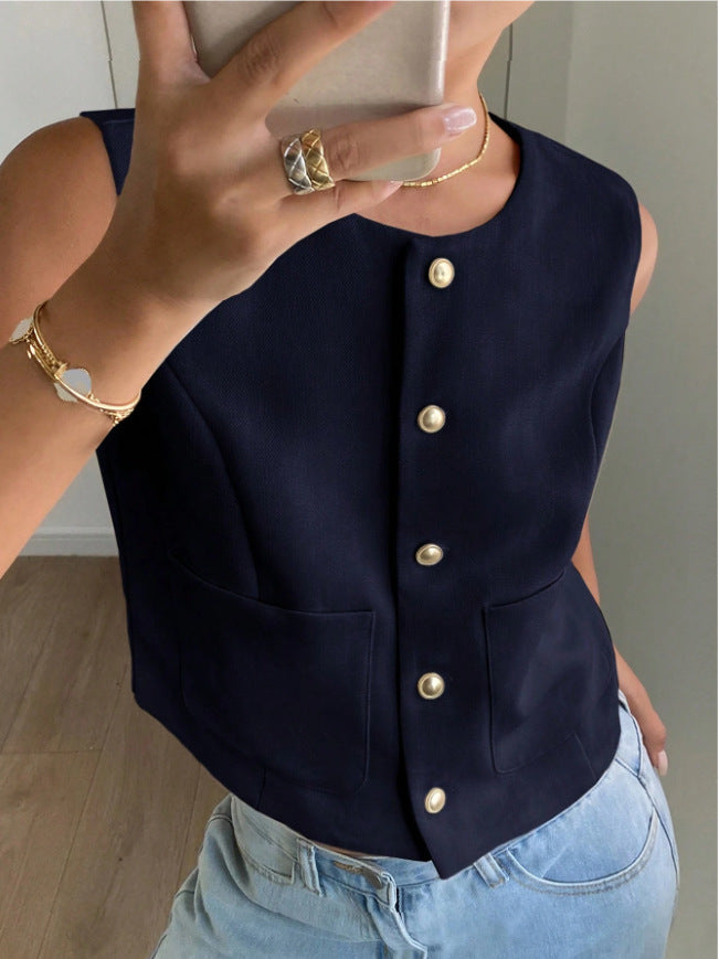 Damen modischer ärmelloser Blazer Drune