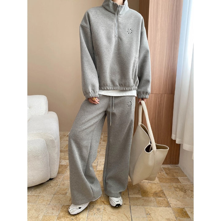 Damen lässiger Kapuzenpullover mit hohem Kragen und eleganter Passform Drune
