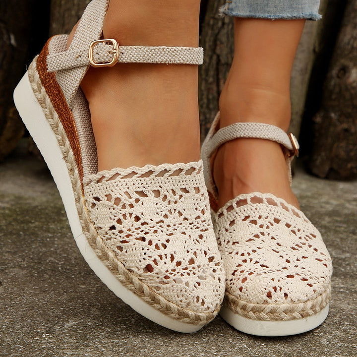 Damen Espadrilles mit elegantem Häkel-Design und komfortabler Sohle Drune