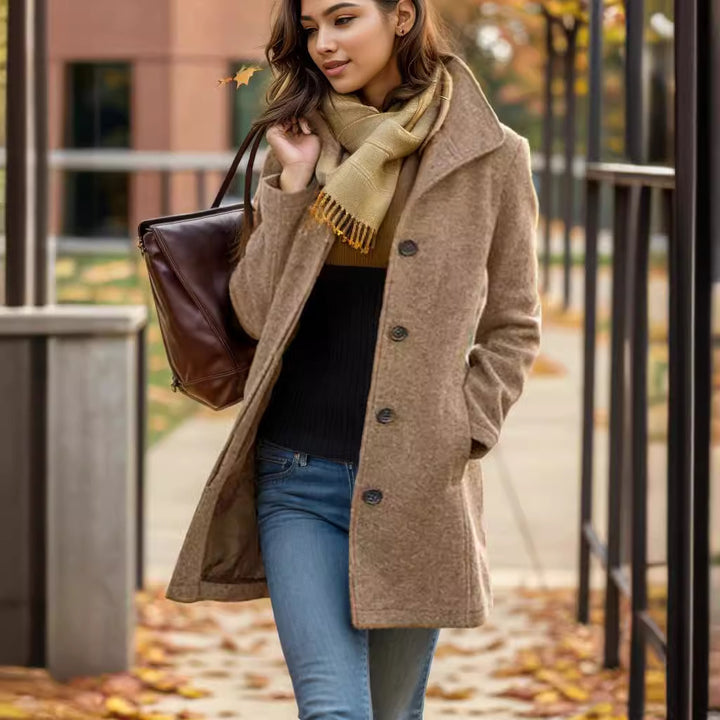 Damen elegante Wollmantel Drune