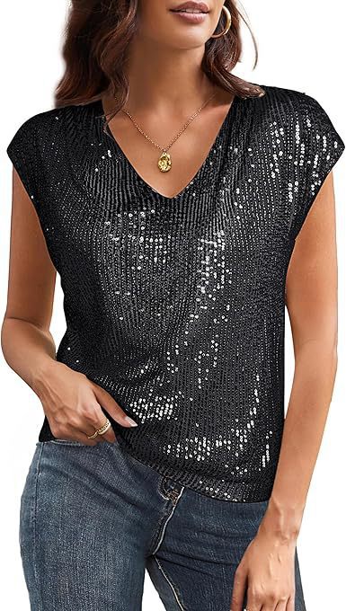 Damen Glamouröses Paillettenshirt Drune