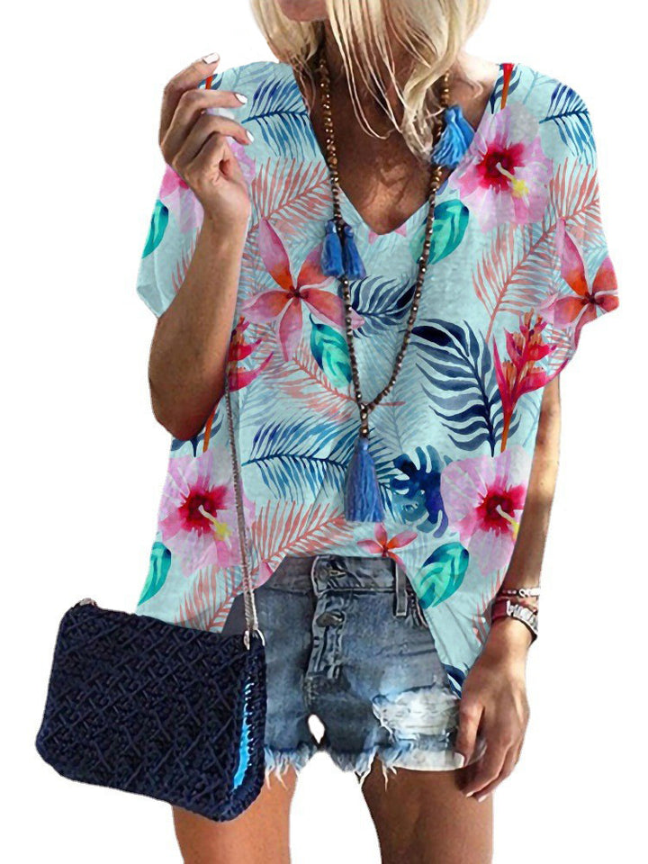 Damen Sommeroberteil mit floralem Muster Drune