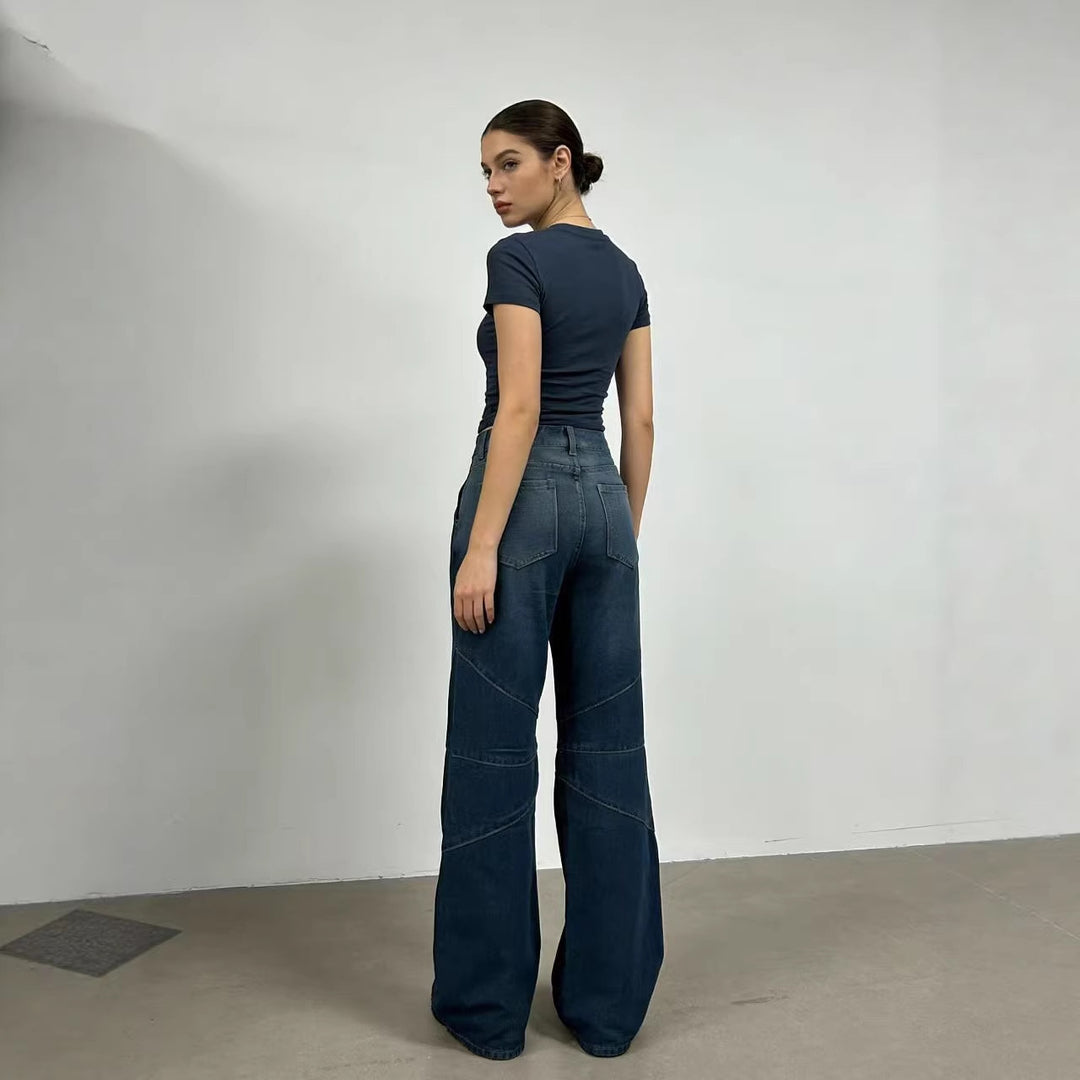Damen Weit geschnittene Jeans mit einzigartigen Nahtdetails Drune